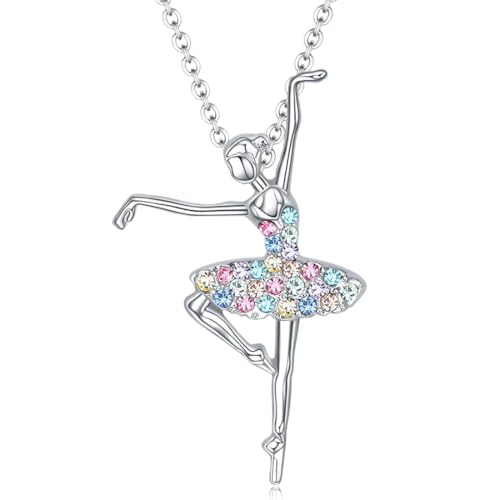 Collier avec pendentif ballerine dansante en argent Bijoux chaîne cadeaux pour femme et fille