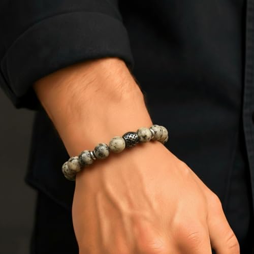 Image of THE MEN THING Natural Stone Bracelets - Adjustable Beaded Wristwear for Men & Boys (Multi-Design Collection)