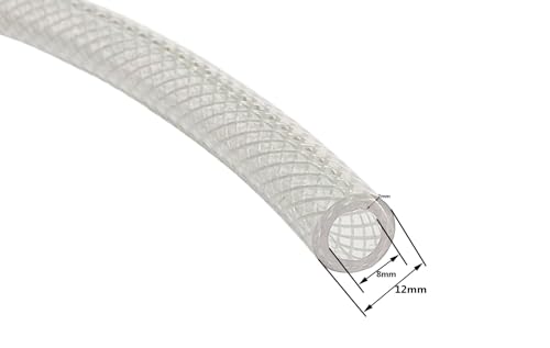 Image of ESEKSAFAR Transparent LPG Gas Pipe 8mm with 3pc Hose clamp For Home, Restaurants (2 meter)