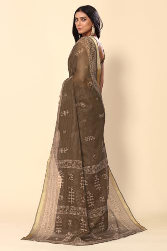 Image of MIRCHI FASHION Kota Doria Cotton Saree with Blouse Piece | Paisley Block Printed Saree for Women | Traditional Ethnic Daily Wear Summer Saree