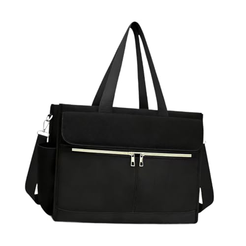 MCMUZKZS Bolso Tote Mujer con Compartimento Térmico y Diseño Ergonómico Portátil Material PVC Interior Fácil de Limpiar Adecuado para Trabajo, Negro, Individual