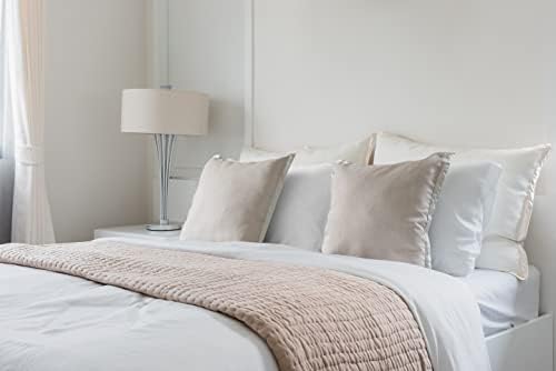 DTY Bedding Premium Silky Soft 100% Tencel Lyocell Derived from Eucalyptus 4-Piece Sheet Set, Oeko-TEX Certified, Queen - Soft White - Thumbnail 2