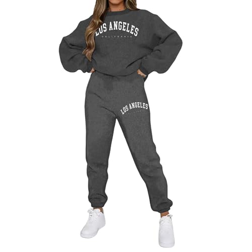 Sweat Suits for Women 2 Piece Letter Print Fashion Outfits Pullover Sweatshirts and Workout Joggers 2025 Track Suits