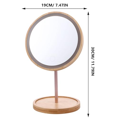 Miroir de table LED en bois idéal pour votre coiffeuse de bureau