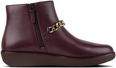FitFlop Womens Pia Chain Leather Boot Shoes, Deep Plum, US 5 | Image 3