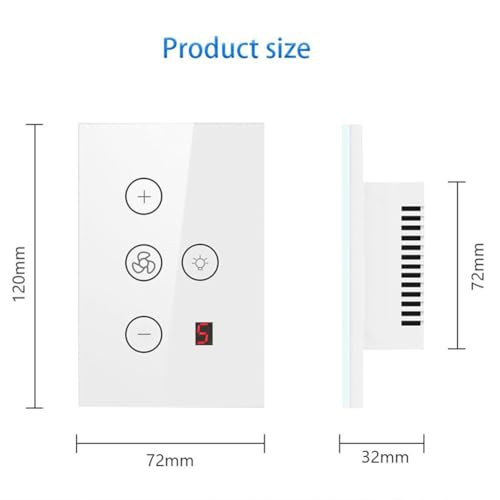 Interrupteur de ventilateur wifi Tuya à commande tactile - 8