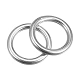 uxcell 316 Stainless Steel Round Ring Welded O-Rings 30mm(1.18') ID 6mm Thick 2pcs