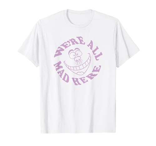 T-shirt Chat du Cheshire Disney en coton col rond pour fan d'Alice aux Merveilles