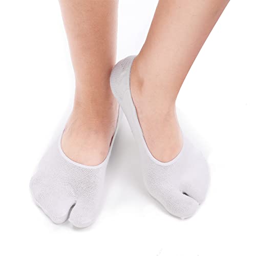 Image of F Flammi No Show Socks Women Tabi Socks Non Slip Flip Flop Socks Low Cut for Sneaker Lofer Boat Shoes