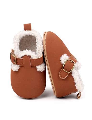 Happy Cherry Toddler Newborn Walking Crib Shoes Ankle Boots for Infant Boys Girls Fleece Booties Anti-Slip Rubber Sole Sneakers4