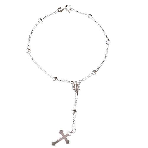 Pulseira Terço Bolinha de Prata