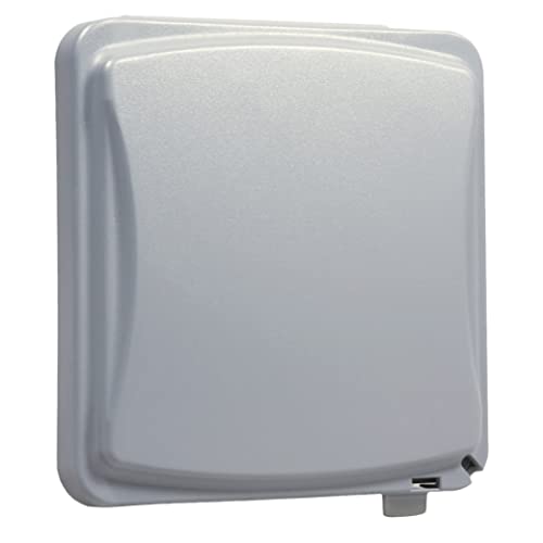 TayMac MM1410G Flat Weatherproof Plastic Cover 55 Configurations Vertical/Horizontal Two Gang, Flat Grey