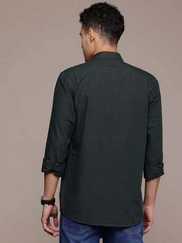 Image of Men's Cotton Linen Solid Shirt | Slim Fit Full Sleeve Casual Shirt | Lightweight | Breaethable | Stylish