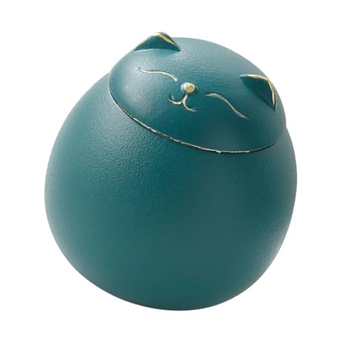 FIXOSHEE Tarro Cerámico para Almacenamiento de Té con Diseño Gato Fortuna Bote Hermético Sellado para Infusiones Ligero y Portátil para Té Negro Verde y Aromatizado Compacto para Cocina y