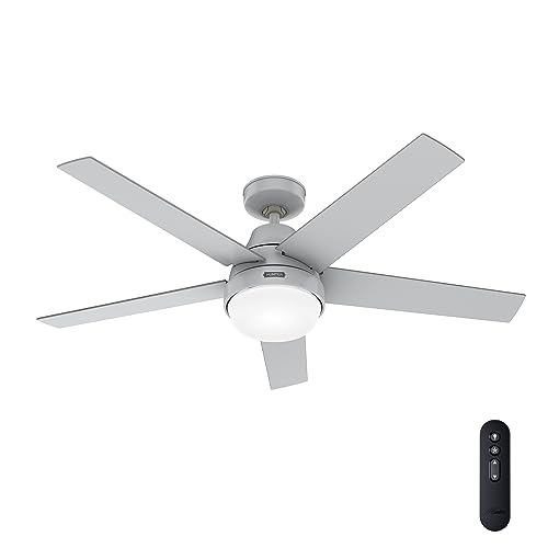 Image of Hunter Aerodyne, Indoor, Ceiling Fan, Smart, Modern, 52 inch, Dove Grey