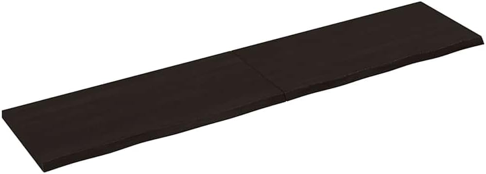 vidaXL Wall Shelf Dark Brown 86.6 x 19.7 x (0.8-1.6) " Treated Solid Wood Oak