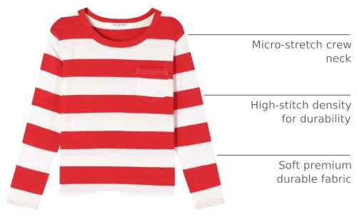 Image of DILBYKE Boys Girl Long Sleeve Striped Crew Neckline T-Shirts Kid Tee