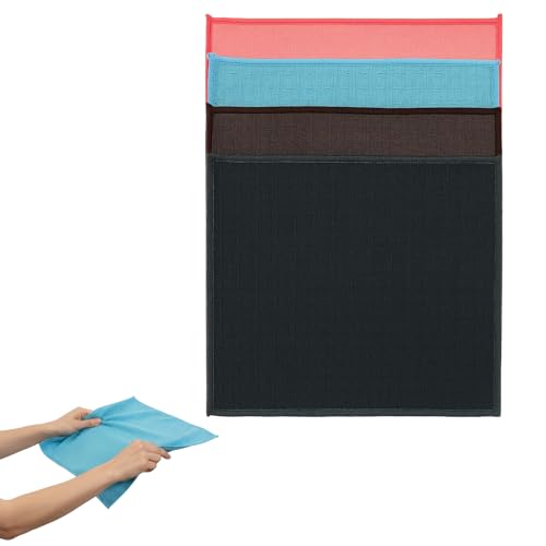 DtgEcd Coffee Machine Accessories, Barista Tools, Coffee Accessories for Home Baristas, 4-Pack Waffle Weave Towels, Grey, Brown, Pink, Blue, 30x30 cm