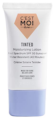 C'est Moi Tinted Moisturizing Lotion SPF 30 | Gentle, Hydrating Formula Provides Broad Spectrum SPF Protection with Sheer, Buildable Coverage, Fragrance-Free, Hypoallergenic | Ivory, 1.0 Fl Oz