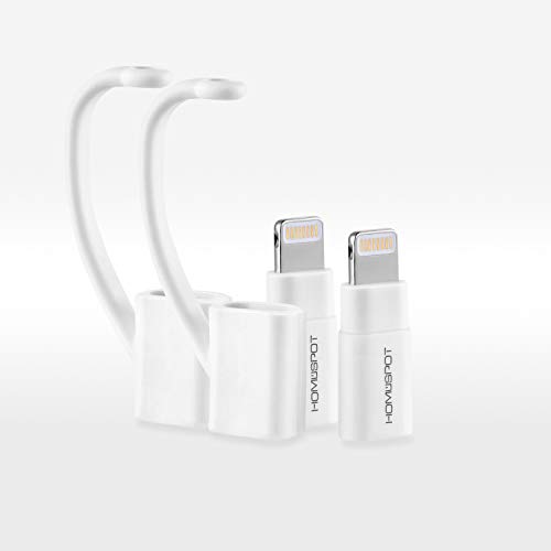 HOMESPOT Micro USB auf Lightning Adapter mit Befestigungsschlaufe kompatibel mit Apple Lightning Adapter für iPhone/iPad/iPod (Weiß 2er Pack) Cover