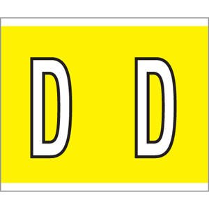 1-1/2" H x 1-1/4" W Yellow Kardex PSF-139 Compatible 1-1/4" Alpha Labels D 500/Roll - TBBS-139-D