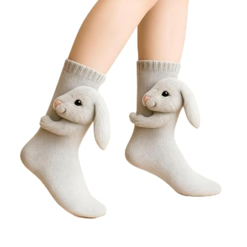 Lonnalee Socken mit Tiermotiven, gestrickt, 3D, rutschfest, für Damen, Winter, für den Haushalt, Weihnachten, warm, lustig, modisch, für Damen, Herren und Kinder