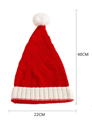 Christmas Hat Winter Mother & Baby Knit Cap Xmas Parent-Child Pom Beanie Hat Santaa Crochet Hats4