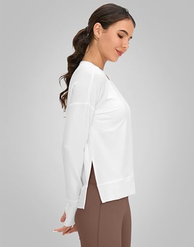 G Gradual Sweatshirt for Women Buttery Soft Yoga Tops Crewneck Modal Pullover Shirts Side Slit Thumb Holes2