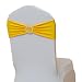 Fvstar 10pcs Spandex Chair Sashes Bows Elastic Chair Bands with Buckle for Wedding Party Decoration (Yellow with Ring Buckle)
