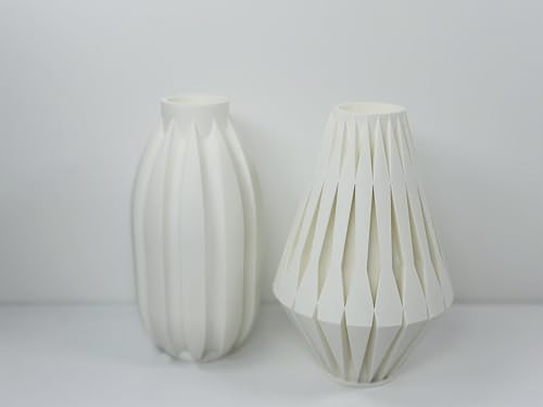 Vase Rhéa blanc boho design grand format 20 cm pour salon moderne - 5