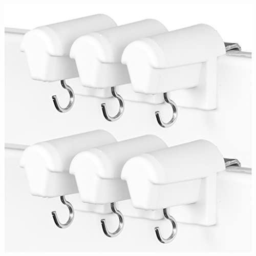 KLEMMFLEX 3 Paar Fensterhaken ohne Bohren, Farbe: Weiss, Dekohaken mit Metallbügel, verstellbar 4-26 mm für PVC-Fenster und Tür | Fensterdeko und Bambusrollo Aufhängung