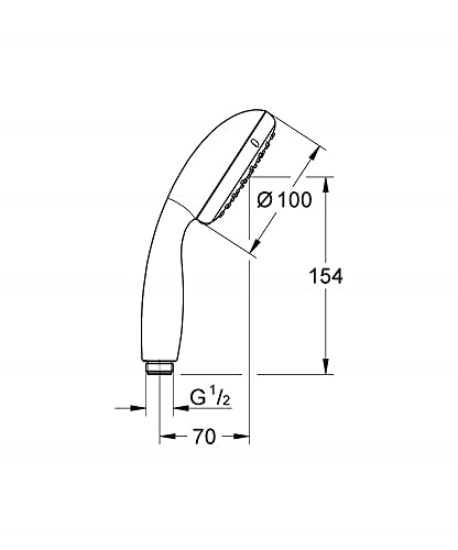 Regadera manual GROHE Tempesta 100 27597001 con 2 tipos de chorro, acabado cromado miniatura 2