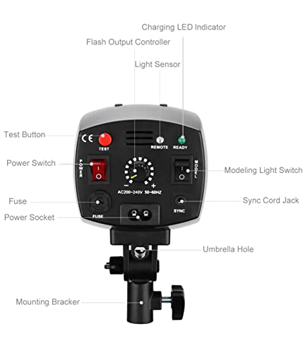 Godox Professional Studio Strobe Lights Kit For Photography, Strobe Softbox Lighting Kit, 2X180W 5600K Monolights With Trigger, Softbox, Light Stands #TOP7