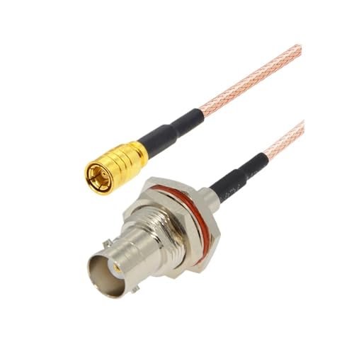 QYZLVCES(���X) BNC�I�X - SMB�I�X ���p90�x�v���O RG316�P�[�u�� ���������R�[�h �W�����p�[�R�l�N�^ �s�O�e�[���A�_�v�^(WP BNC F to SMB F,15CM)