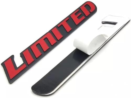 Image of 1x Metal Limited Letter Rear Tailgate Sport Car Emblem Badge Brushed Sticker Decal Nameplate (Black Red)