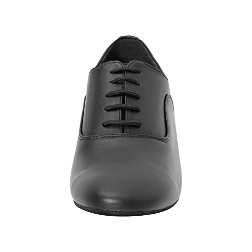 Linodes Men's Latin Dance Shoes 1 Inch Leather Sole Ballroom Salsa Tango Waltz Character Shoe3
