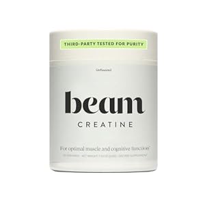 Beam Creatine Monohydrate Powder – Micronized Creatine for Muscle Growth, Strength, Endurance & Recovery – Unflavored, Fast-Dissolving, Workout Supplement for Men & Women, Keto & Vegan – 30 Servings