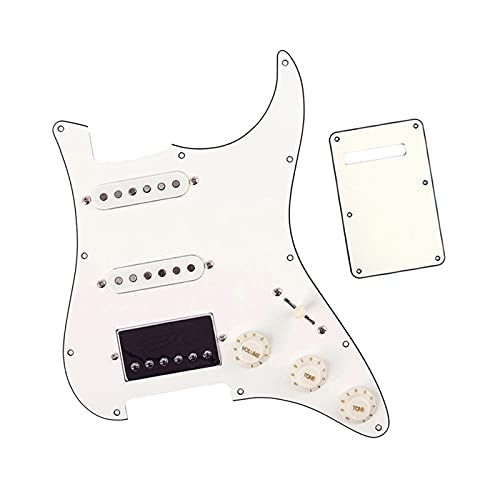 Chargé précâblé Guitare Électrique De 10 Trous Préwired PickGuard Set Blanc pour Guitare Électrique - Les Beatles, Paul McCartney, John Lennon, RIngo Starr, George Harrison Chargé précâblé Guitare Électrique De 10 Trous Préwired PickGuard Set Blanc pour Guitare Électrique
