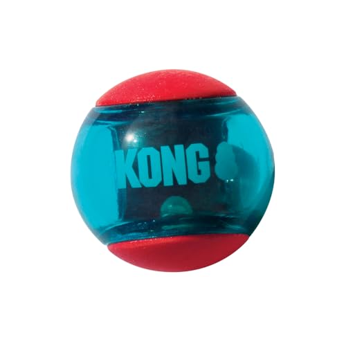 Kong – Squeezz Action Ball, Rot – Interaktives, Quietschendes Apportierspielzeug mit Mehrfachen Texturen – Für Große Hunde…