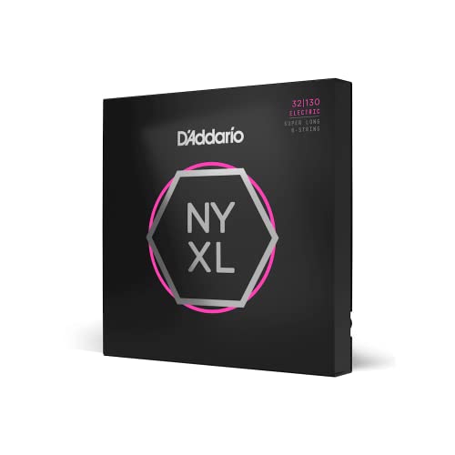D'Addario Bass Guitar Strings - NYXL Bass Strings - NYXL32130SL - Unrivaled Strength, Tuning Stability, Enhanced Response - For 6 String Bass Guitars - 32-130 Regular Light 6-String, Super Long Scale