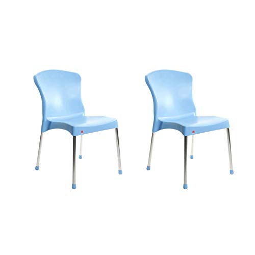 Image of CELLO Milano Chair Set Pack of 2 - Blue | Strong and Durable | Easy to Clean | Chair for Living Room, Bed Room, Kitchen, Office Room, Outdoor | 3 Years Warranty
