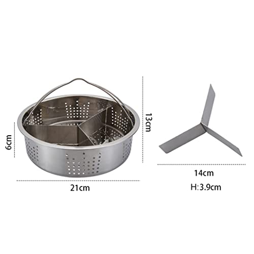 Separadores trio evitan alimentos mezclados en cestas de vapor de acero inoxidable 8