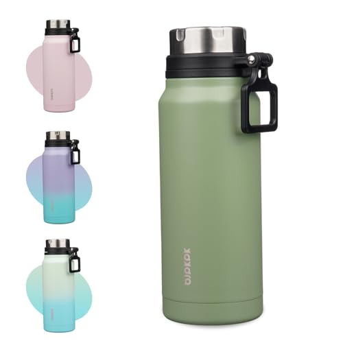 Image of BJPKPK 32oz Large Insulated Water Bottle with Handle, Stainless Steel | Leak-Proof BPA-Free Large Water Bottle, Stainless Steel Vacuum Insulated Bottle for Gym, Work, Outdoor & Everyday Use
