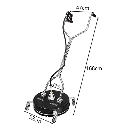 Sweet taize Pressure Washer Surface Cleaner, 21 Inch High Water Pressure Washing Plate Driveway Power Washer, Stainless Steel Brush Pan with 4 Wheels,Dual Handle,Stainless Steel Housing, 4000 PSI Max - Image 7