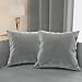 PETTI Artigiani Italiani - Cuscini Arredo in Velluto, Cuscino per Camera da Letto, Divano Salotto, Federa Cuscino, Grigio Scuro 2 Pezzi - 45x45 cm immagine