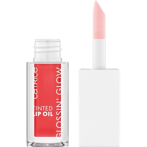 Catrice Glossin' Glow Tinted Lip Oil, Lipgloss, Nr. 020, Rot, pflegend, Färbeeffekt, mit Ölen, natürlich, glänzend, vegan, ohne Parabene, ohne Mikroplastikpartikel, Nanopartikel frei, 1er Pack (4ml)