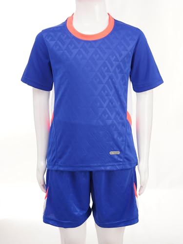 YiZYiF Kids Boys Girls Football Training Uniform Soccer Jersey Tshirts With Sports Shorts Set Piece Tracksuit3