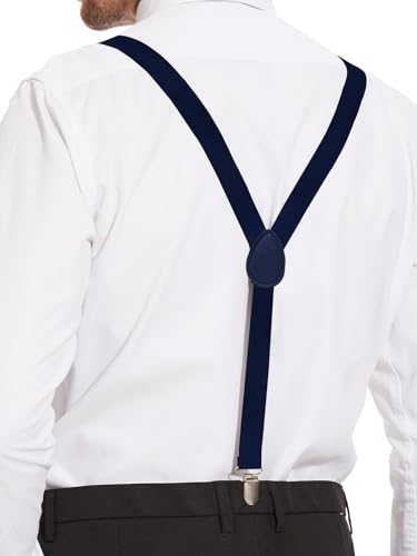 Image of habibee Suspenders and Bow Tie Set for Men, Adjustable Elastic Braces with Y-Back, Diverse Colors, Strong Clips