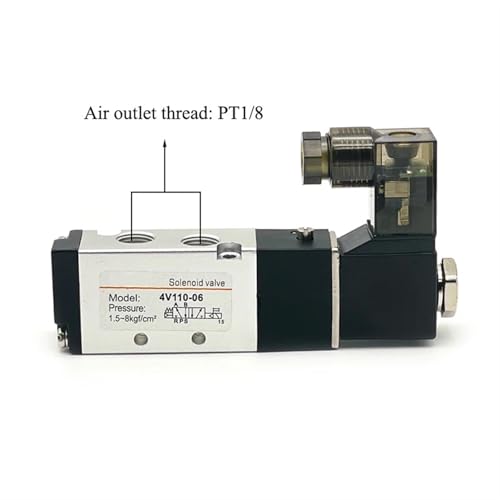 Válvula solenoide 4V110-06 de 5 vías y conector neumático de 4mm AC110V para control de aire 4