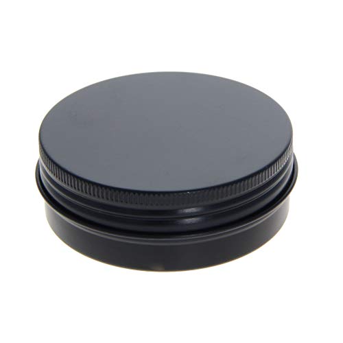 Image of Othmro 10pcs 2oz Metal Round Tins Aluminum Tin Cans Containers with Screw Lid, 68 * 25mm(DxH) Black tin cans for Salve, Spices, Lip Balm, Tea or Candies 60ml